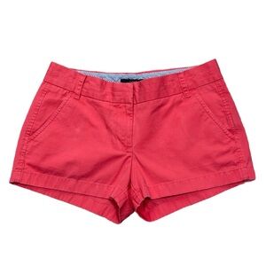 J. Crew Coral High Waist Size 4 Chino Shorts Classic Preppy Style